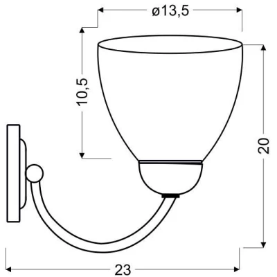 Nástěnné osvětlení ULI - 1xE27, 60W, stříbrné / bílé