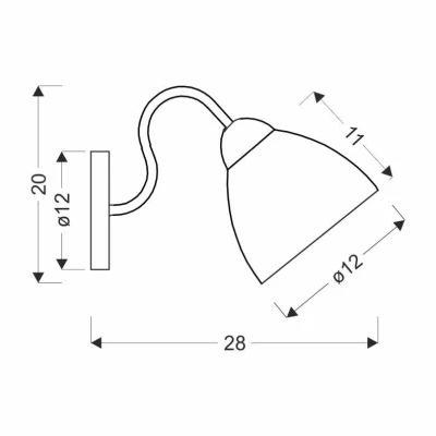 Nástěnné industriální světlo UNICA - 1xE27, 40W, černé / zlaté / kouřové sklo