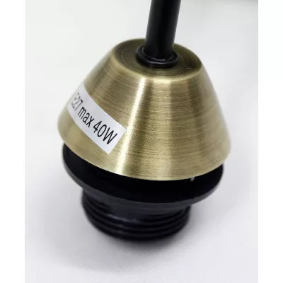 Nástěnné industriální světlo UNICA - 1xE27, 40W, černé / zlaté / kouřové sklo