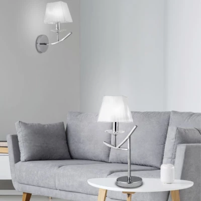 Nástěnná lampa VALENCIA - 1xE14, 40W, chromovaná / bílá