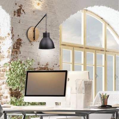 Nástěnné osvětlení ve skandinávském stylu VARIO - 1xE27, 60W, černé