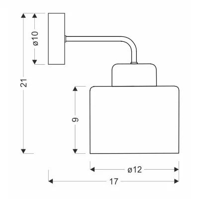 Nástěnné loftové osvětlení WAMA - 1xE27, 40W, černé / stříbrné