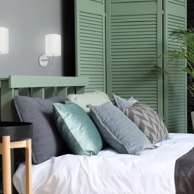 Nástěnné moderní osvětlení YAN - 1xE14, 40W, chromované / bílé