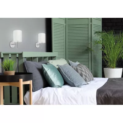 Nástěnné moderní osvětlení YAN - 1xE14, 40W, chromované / bílé