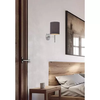 Nástěnné moderní osvětlení YAN - 1xE14, 40W, chromované / grafitové