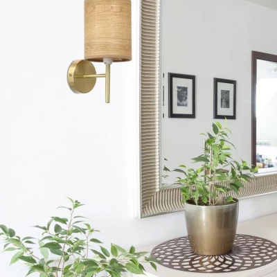 Nástěnné moderní osvětlení YAN - 1xE14, 40W, patina / ořech