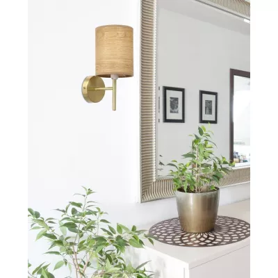 Nástěnné moderní osvětlení YAN - 1xE14, 40W, patina / ořech