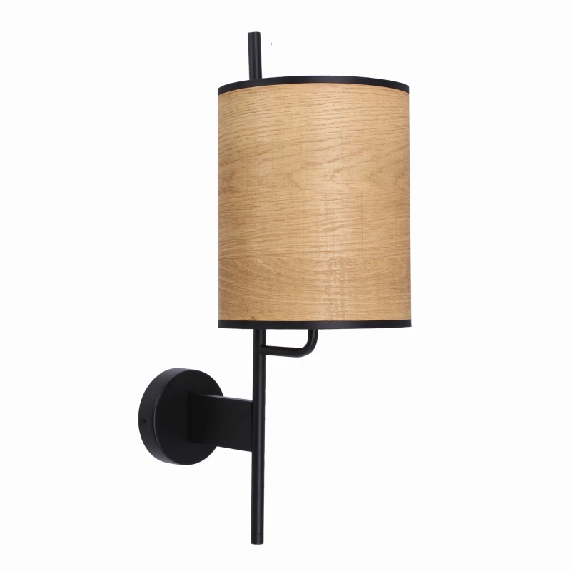 Skandinávská nástěnná lampa ZETA - 1xE27, 40W, černá / hnědá