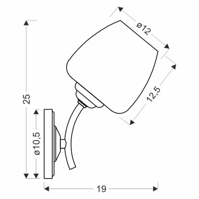 Rustikální nástěnné osvětlení ZINA - 1xE27, 40W, patina / bílé