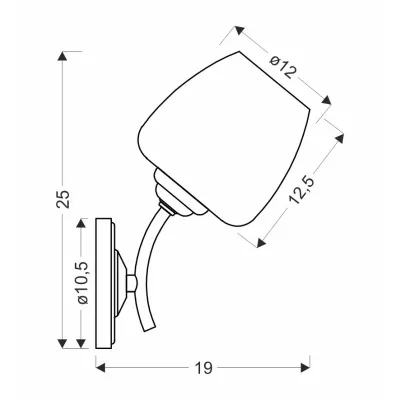 Rustikální nástěnné osvětlení ZINA - 1xE27, 40W, patina / bílé