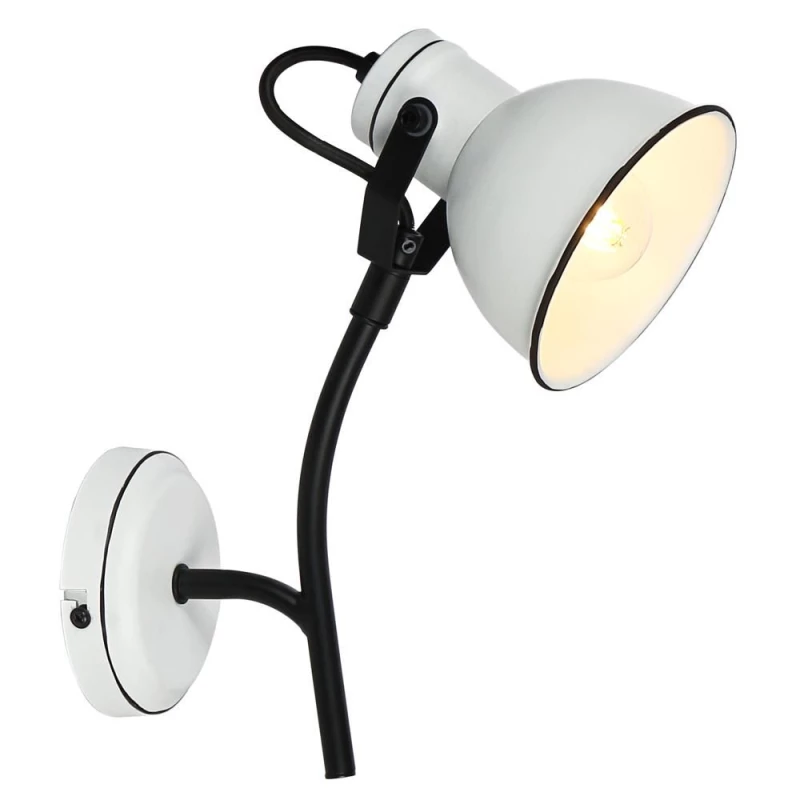 Moderní nástěnná lampa ZUMBA - 1xE14, 40W, bílá / černá
