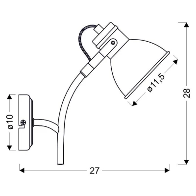 Moderní nástěnná lampa ZUMBA - 1xE14, 40W, bílá / černá