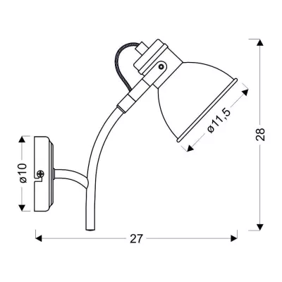 Moderní nástěnná lampa ZUMBA - 1xE14, 40W, bílá / černá