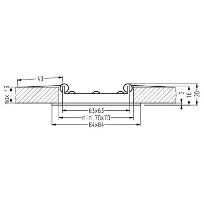 Zápustné LED stropní osvětlení ACTON - 3W, 4000K (denní bílá), 8,4x8,4cm, hranaté, bílé