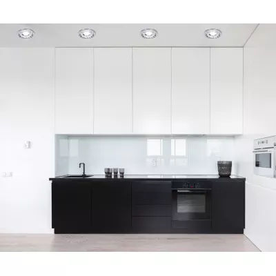 Stropní LED zápustné osvětlení BETHEL - 1xGU10, 35W + LED 3W, 10cm, kulaté, chromované