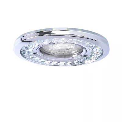 Stropní LED podhledové svítidlo BETTLES - 1xGU10, 35W + LED 3W, 10cm, kulaté, chromované