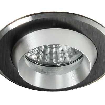 Kulaté vestavné stropní světlo BREWSTER - 1xGU5,3, MR16, 50W, kulaté, černé / stříbrné