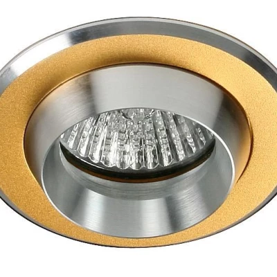 Kulaté vestavné stropní světlo BREWSTER - 1xGU5,3, MR16, 50W, kulaté, zlaté / stříbrné