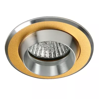 Kulaté vestavné stropní světlo BREWSTER - 1xGU5,3, MR16, 50W, kulaté, zlaté / stříbrné