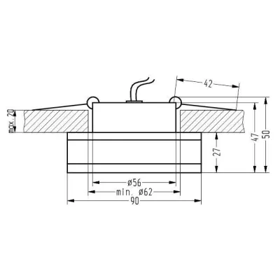 Stropní vestavné svítidlo BRIDGEPORT - 1xGU5,3, MR16, 50W, hranaté, stříbrné
