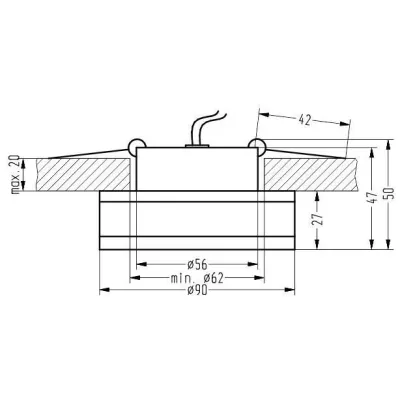 Stropní kulaté vestavné svítidlo BRIDGEPORT - 1xGU5,3, MR16, 50W, stříbrné