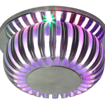 Stropní podhledové LED osvětlení BUCKLEY - 3W, RGB, kulaté, hliník