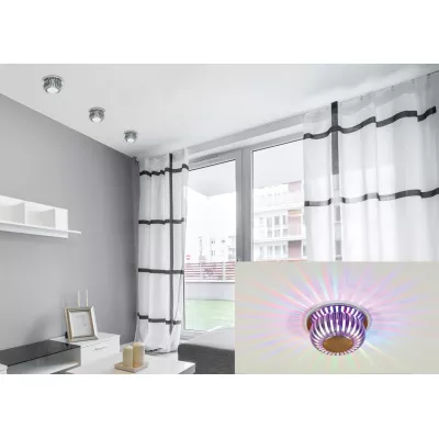 Stropní podhledové LED osvětlení BUCKLEY - 3W, RGB, kulaté, hliník