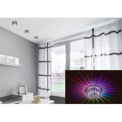 Stropní podhledové LED osvětlení BUCKLEY - 3W, RGB, kulaté, hliník