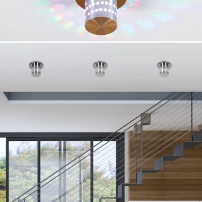 Stropní podhledové LED svítidlo BURIEN - 3W, RGB, kulaté, hliník