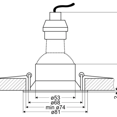 Podhledové stropní kulaté osvětlení CAMAS - 1xGU10, 35W, modré