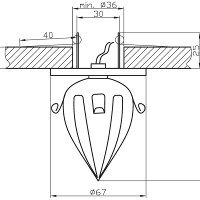 Stropní podhledové bodové osvětlení CANTWEL - 1xG4, 20W, chromované
