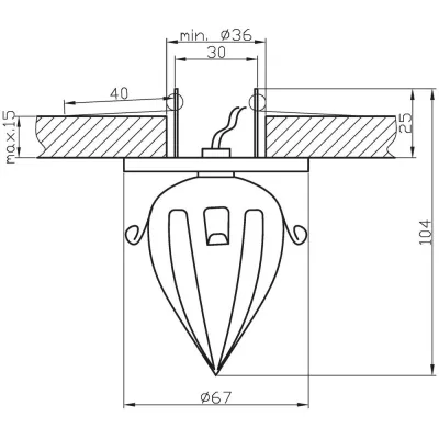 Stropní podhledové bodové osvětlení CANTWEL - 1xG4, 20W, chromované