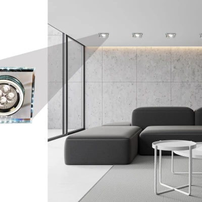 Set 3x vestavné stropní LED svítidlo CATHLAMET - 3xGU10, 50W + LED 2,1W, bílé světlo