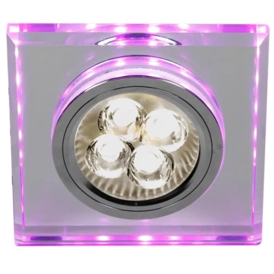 Vestavné stropní LED svítidlo CATHLAMET - 1xGU10, 50W + LED 2,1W, fialové světlo