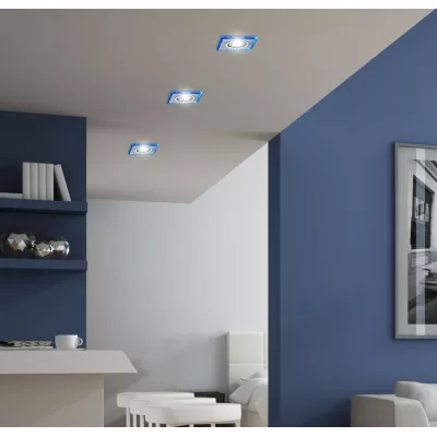 Vestavné stropní LED svítidlo CATHLAMET - 1xGU10, 50W + LED 2,1W, modré světlo