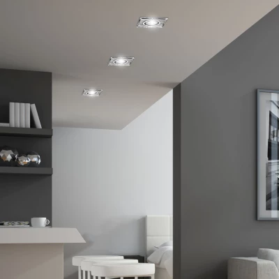 Vestavné stropní LED svítidlo CATHLAMET - 1xGU10, 50W + LED 2,1W, bílé světlo