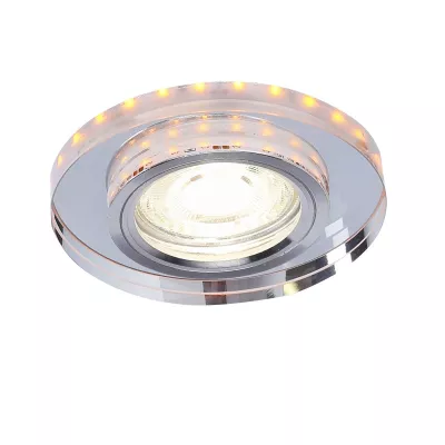 Set 3x stropní LED podhledové osvětlení CENTRALIA - 3xGU10, 50W + LED 2,1W, kulaté, jantarové světlo