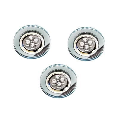 Set 3x stropní LED podhledové osvětlení CENTRALIA - 3xGU10, 50W + LED 2,1W, kulaté, bílé světlo