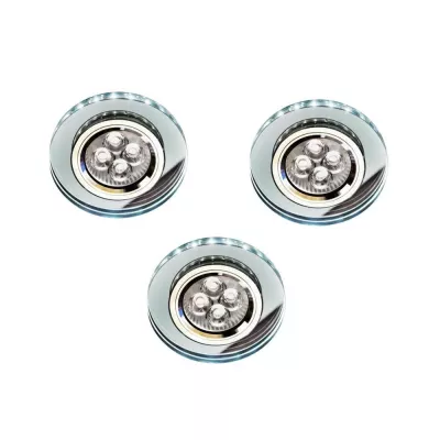 Set 3x stropní LED podhledové osvětlení CENTRALIA - 3xGU10, 50W + LED 2,1W, kulaté, bílé světlo