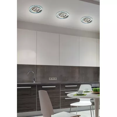 Set 3x stropní LED podhledové osvětlení CENTRALIA - 3xGU10, 50W + LED 2,1W, kulaté, bílé světlo