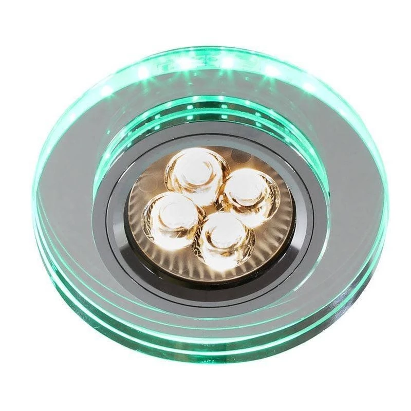 Stropní LED podhledové osvětlení CENTRALIA - 1xGU10, 50W + LED 2,1W, kulaté, zelené světlo