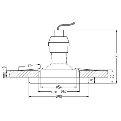 Stropní LED podhledové osvětlení CENTRALIA - 1xGU10, 50W + LED 2,1W, kulaté, zelené světlo