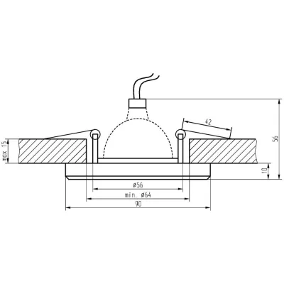 Set 3x stropní podhledové osvětlení COLFAX - 3xGU10, 50W, hranatý / čirý