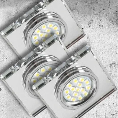 Set 3x stropní podhledové osvětlení COLFAX - 3xGU10, 50W, hranatý / čirý