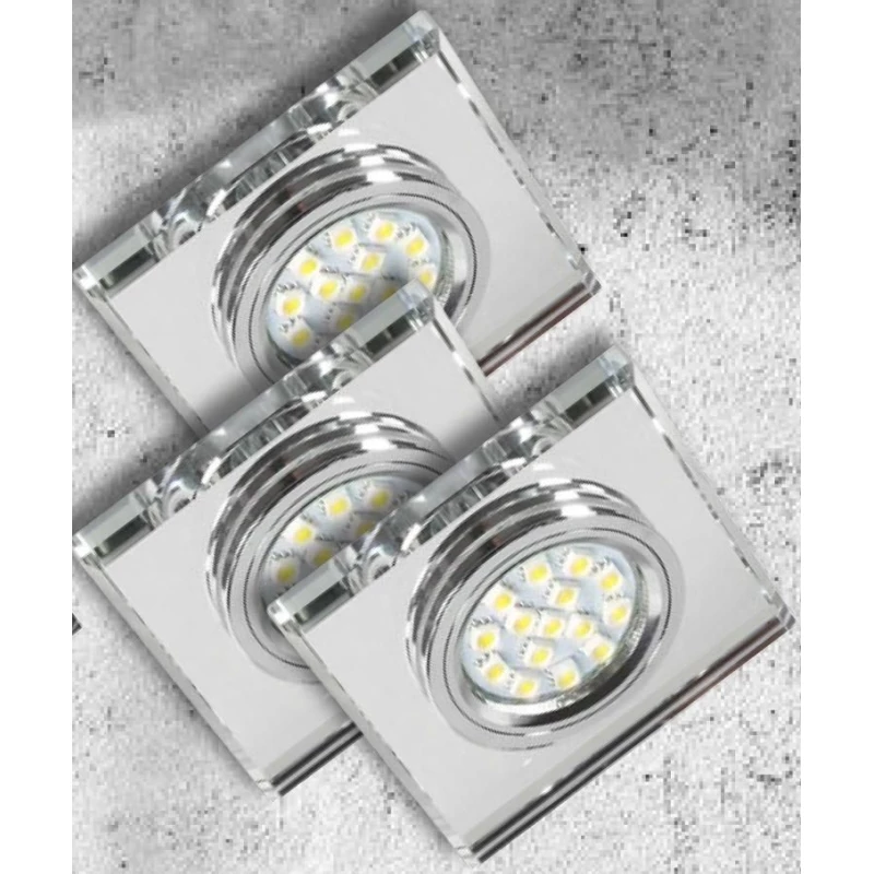 Set 3x stropní podhledové osvětlení COLFAX - 3xGU10, 50W, hranatý / čirý