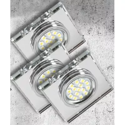 Set 3x stropní podhledové osvětlení COLFAX - 3xGU10, 50W, hranatý / čirý