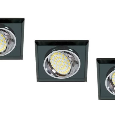 Set 3x stropní podhledové osvětlení COLFAX - 3xGU10, 50W, hranatý / černý