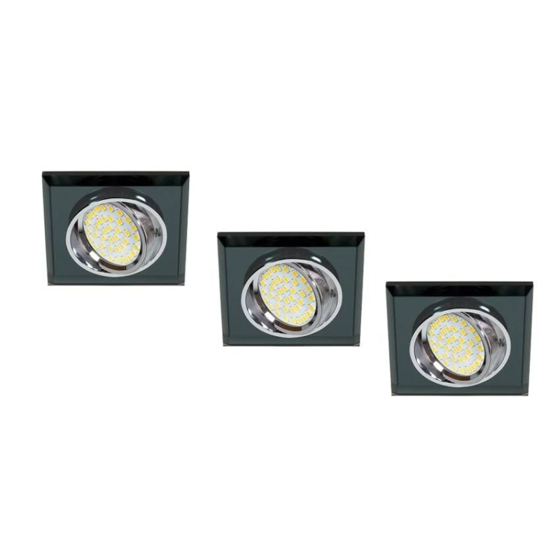 Set 3x stropní podhledové osvětlení COLFAX - 3xGU10, 50W, hranatý / černý