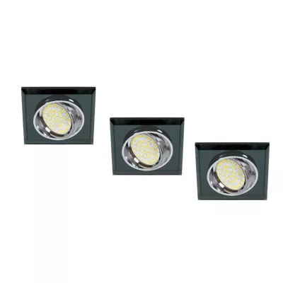 Set 3x stropní podhledové osvětlení COLFAX - 3xGU10, 50W, hranatý / černý