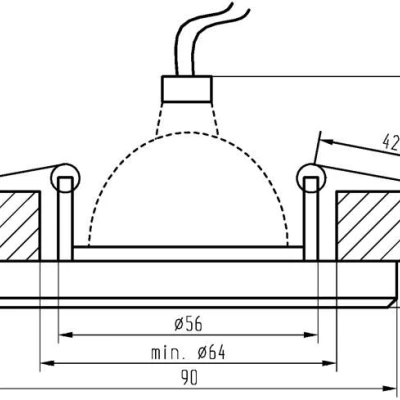 Stropní podhledové moderní osvětlení COLFAX - 1xGU5,3, MR16, 50W, hranaté, čiré